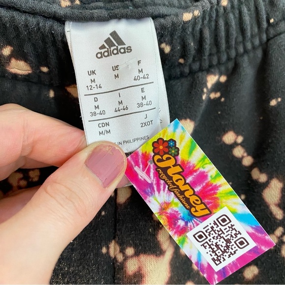 Adidas Sweatpants Mens Size Medium Upcycled Unisex Joggers Sweats Floral Pants - Picture 7 of 12